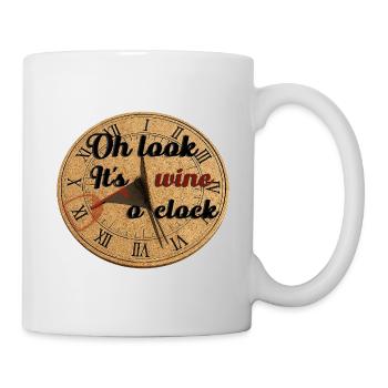Oh Look It's Wine O'Clock – Sundial Illustration - Mug - white - Right