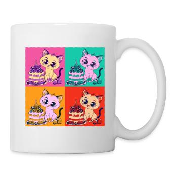 Gâteau pour chat dent sucrée Gâteau Snacking Pâtisserie Sucré - Mug blanc - blanc - Droite