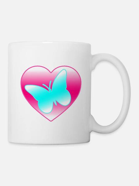 Schmetterling - Tasse - Weiß