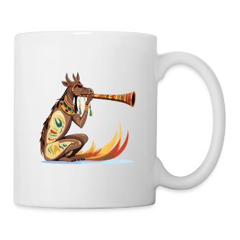 Kangaroo Trumpet Tattoo - Mug - white - Right