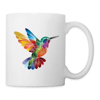 Mosaic hummingbird in colors - Mug - white - Right