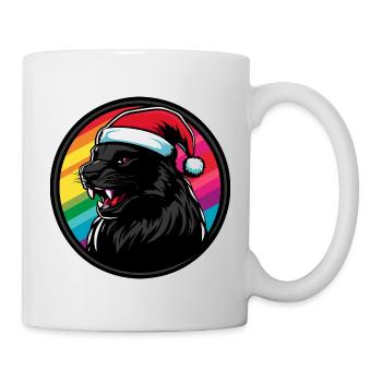 Panther Santa im Regenbogen - Tasse - Weiß - Rechts