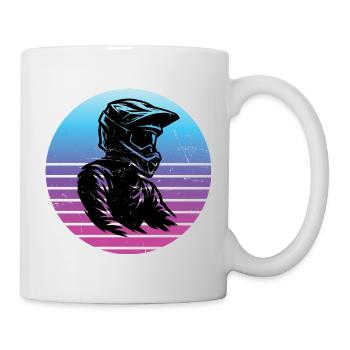 Motif amusant de motocross - Mug blanc - blanc - Droite