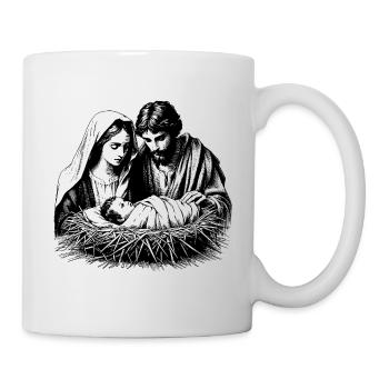 Christmas nativity scene with the Sagrada Familia - Mug - white - Right