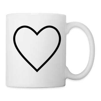 Herz Lineart - Tasse - Weiß - Rechts