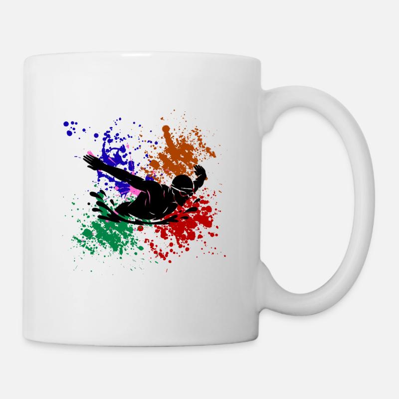 Swimmer Colored Paint Shards - Mug - white