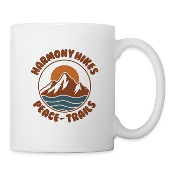 Harmonische Wanderung Berg Design Retro - Tasse - Weiß - Rechts