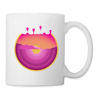 Retro Mountain Landscape Holiday Illustration - Mug - white - Right