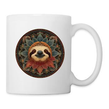 Design de la nature colorée du Mandala du paresseux - Mug blanc - blanc - Droite