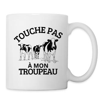agriculteur, éleveur bovin; vache - Mug blanc - blanc - Droite
