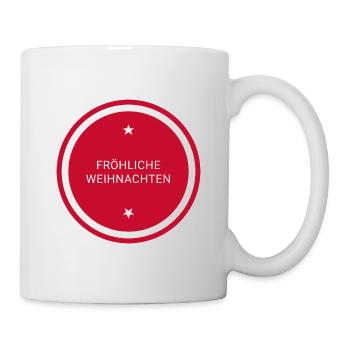 Fröhliche Weihnachten Rundstempel - Tasse - Weiß - Rechts