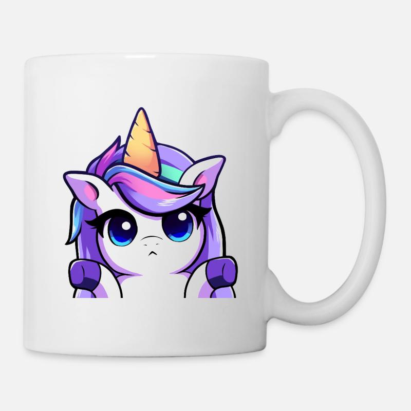 Lya Unicorn Shrugging Her Shoulders - Mug - white