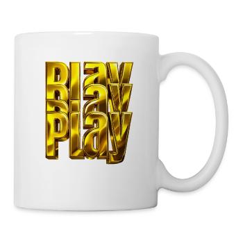 Typographie 3D dorée Blay Play - Mug blanc - blanc - Droite