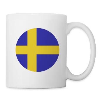Sweden flag round - Mug - white - Right