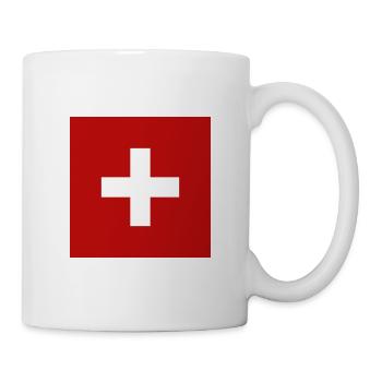 Schweizer Flagge - Tasse - Weiß - Rechts