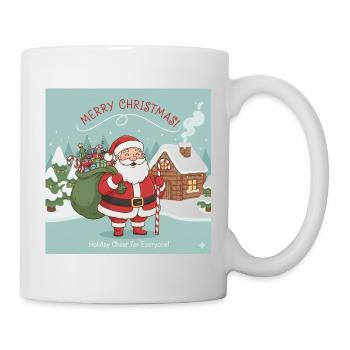 Christmas Santa with sack and candy cane - Mug - white - Right