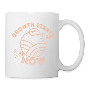 Growth Starts Now – Minimal Nature Inspired Motiva - Mug - white - Right
