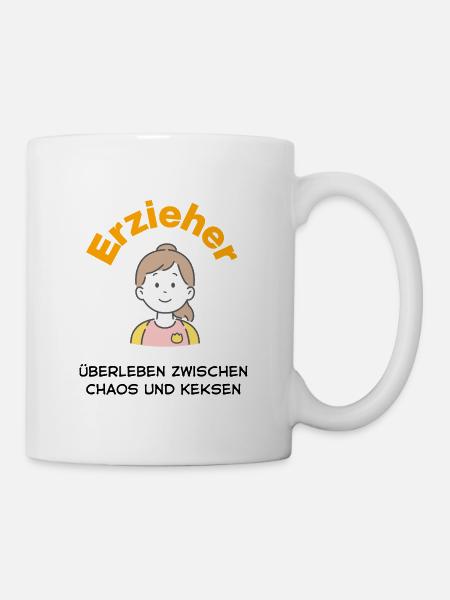 Erzieher – Heldin zwischen Chaos & Keksen - Tasse - Weiß