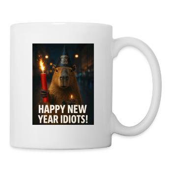 Capybara, bonne année, idiots - Mug blanc - blanc - Droite