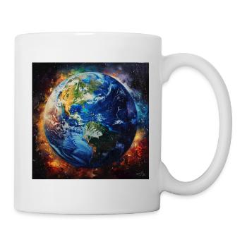 Erde im kosmischen Feuer - Tasse - Weiß - Rechts