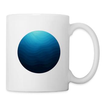 Ozeankreis in blauen Wellen - Tasse - Weiß - Rechts