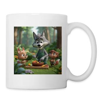 wolf, vegan wolf, friendly wolf - Mug - white - Right