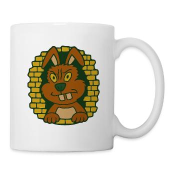 Hoppel derrière le mur - Mug blanc - blanc - Droite
