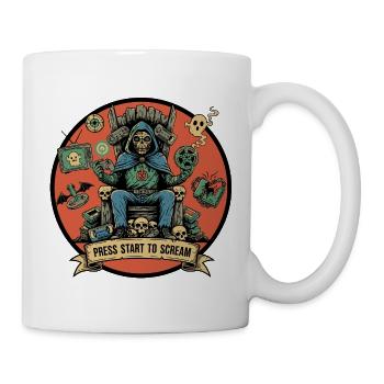 Skeleton Gamer Press Start to Scream - Mug - white - Right