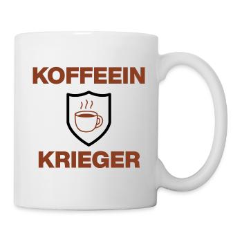 Accro à la caféine, prêt à affronter tous les défis au travail - Mug blanc - blanc - Droite