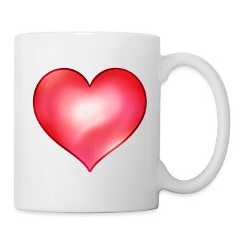 Red heart with luminous gradient - Mug - white - Right