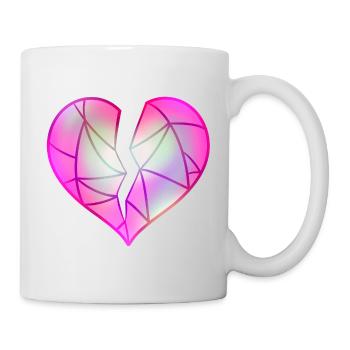 Gebrochenes Rosa Herz - Tasse - Weiß - Rechts