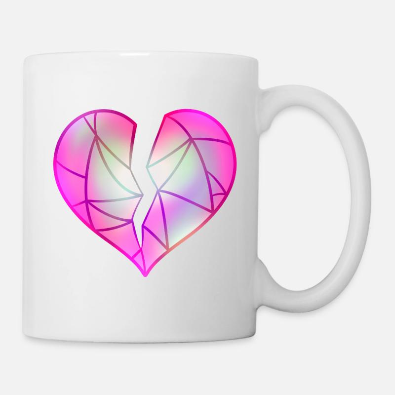 Gebrochenes Rosa Herz - Tasse - Weiß