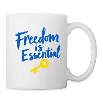 La liberté est essentiellement la clé de la liberté - Mug blanc - blanc - Droite