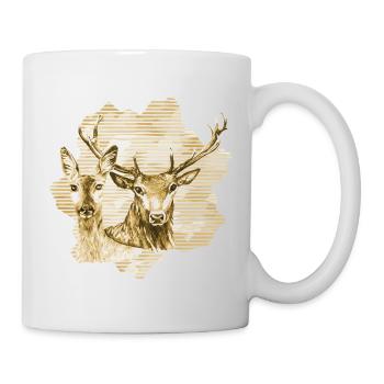 Rehe und Hirsche - Tasse - Weiß - Rechts