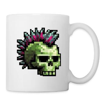 Pixel Punk Skull - Tasse - Weiß - Rechts