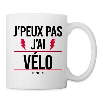 J’peux pas j’ai vélo Humour Vélo - Mug blanc - blanc - Droite