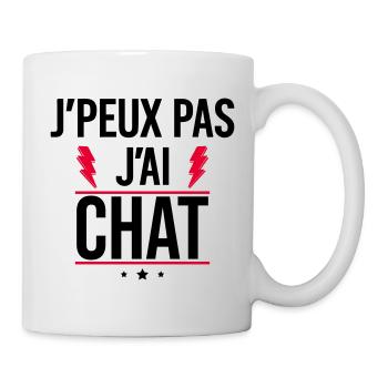 J’peux pas j’ai chat Humour Chat - Mug blanc - blanc - Droite