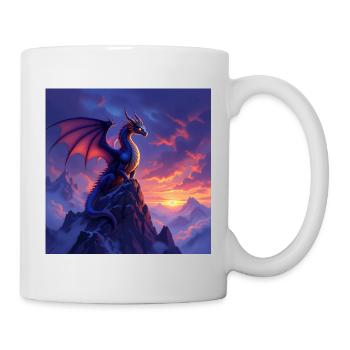 Dragon au coucher du soleil - Mug blanc - blanc - Droite