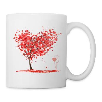 Baum aus Herzen - Tasse - Weiß - Rechts