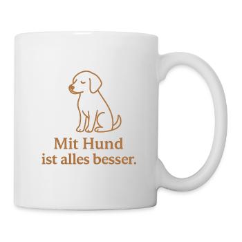 Motif canin : Tout est mieux avec un chien - Mug blanc - blanc - Droite