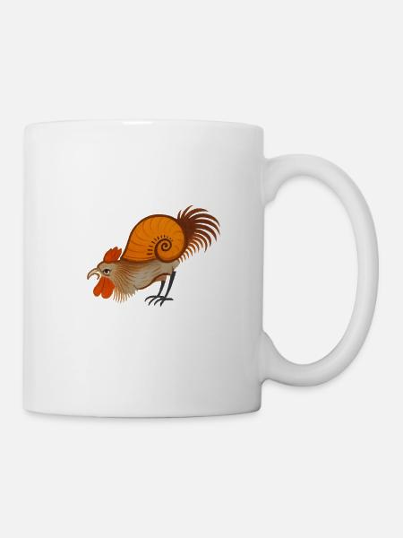 Medieval Rooster – Stylized Creature - Mug - white