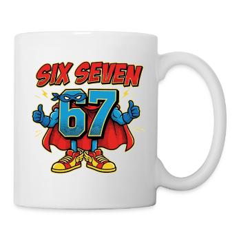 6-7 Meme 67 – Sechs Sieben Schulwitz - Tasse - Weiß - Rechts
