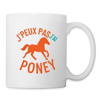J'peux pas j'ai Poney Silhouette - Mug blanc - blanc - Droite