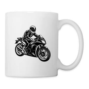 Moto de sport - Mug blanc - blanc - Droite