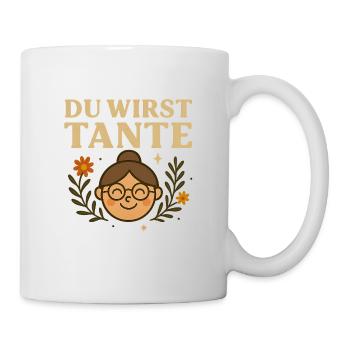 You're going to be an aunt - cheerful granny illustration - Mug - white - Right