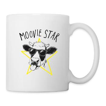 Moovie Star Wortspiel Kuh Illustration - Tasse - Weiß - Rechts