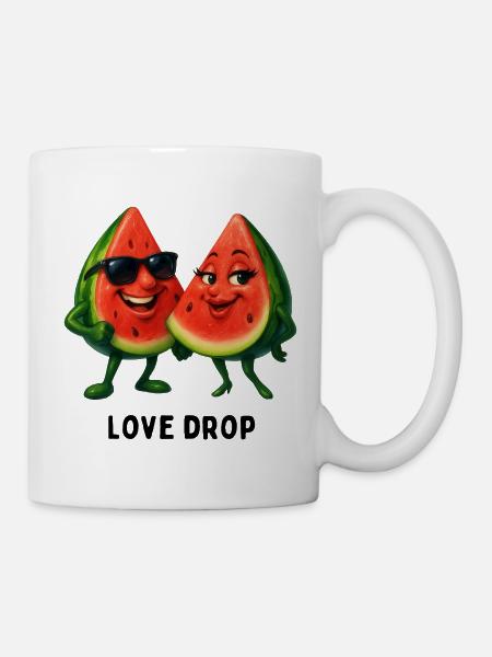 Love Drop Wassermelonen Duo - Tasse - Weiß