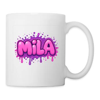 Graffiti  MILA Prénom cadeau idéal imprimable sur  - Mug blanc - blanc - Droite