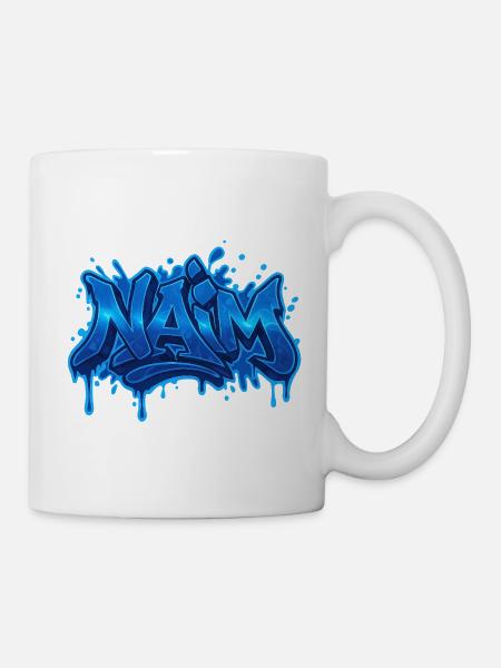 Graffiti NAIM Prénom cadeau idéal imprimable sur - Mug blanc - blanc