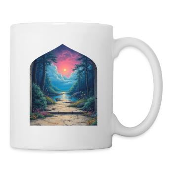Sunset Portal in Forest Landscape - Mug - white - Right